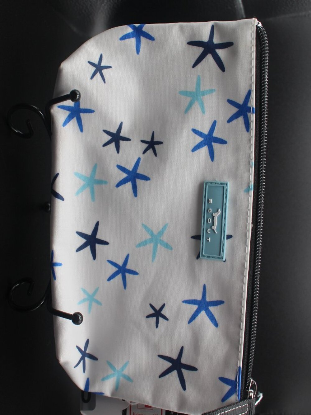 SCOUT Blue Starfish Print White Zip Top Travel Cosmetic Pouch 0061